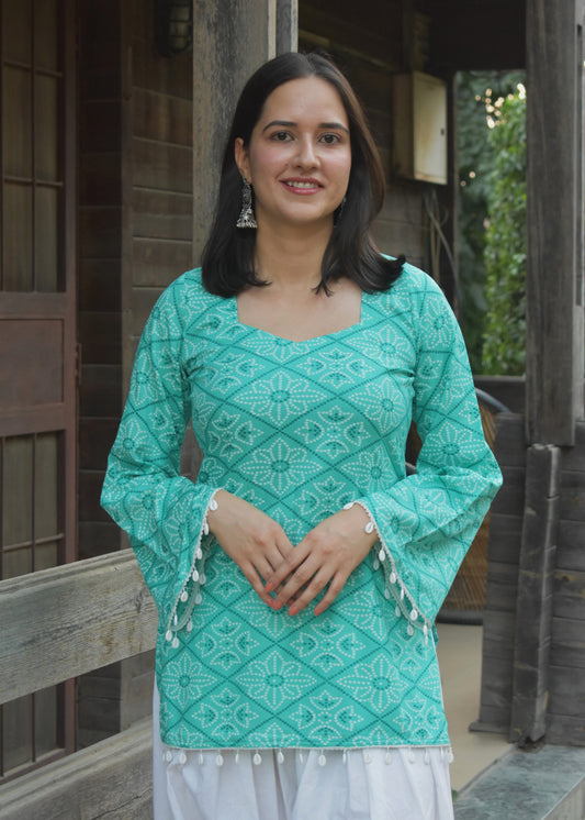 Saanjh Bandhani Kurti