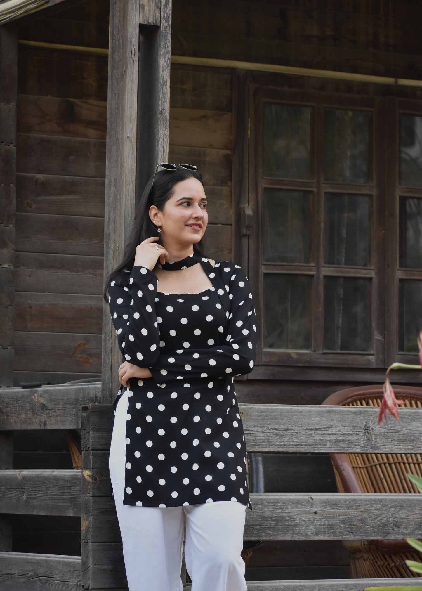 Saira Kurti With Scarf