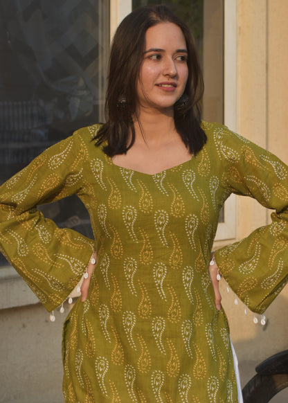 Mehar Green Kurti