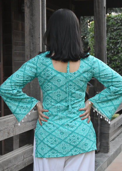 Saanjh Bandhani Kurti