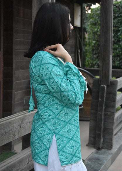 Saanjh Bandhani Kurti