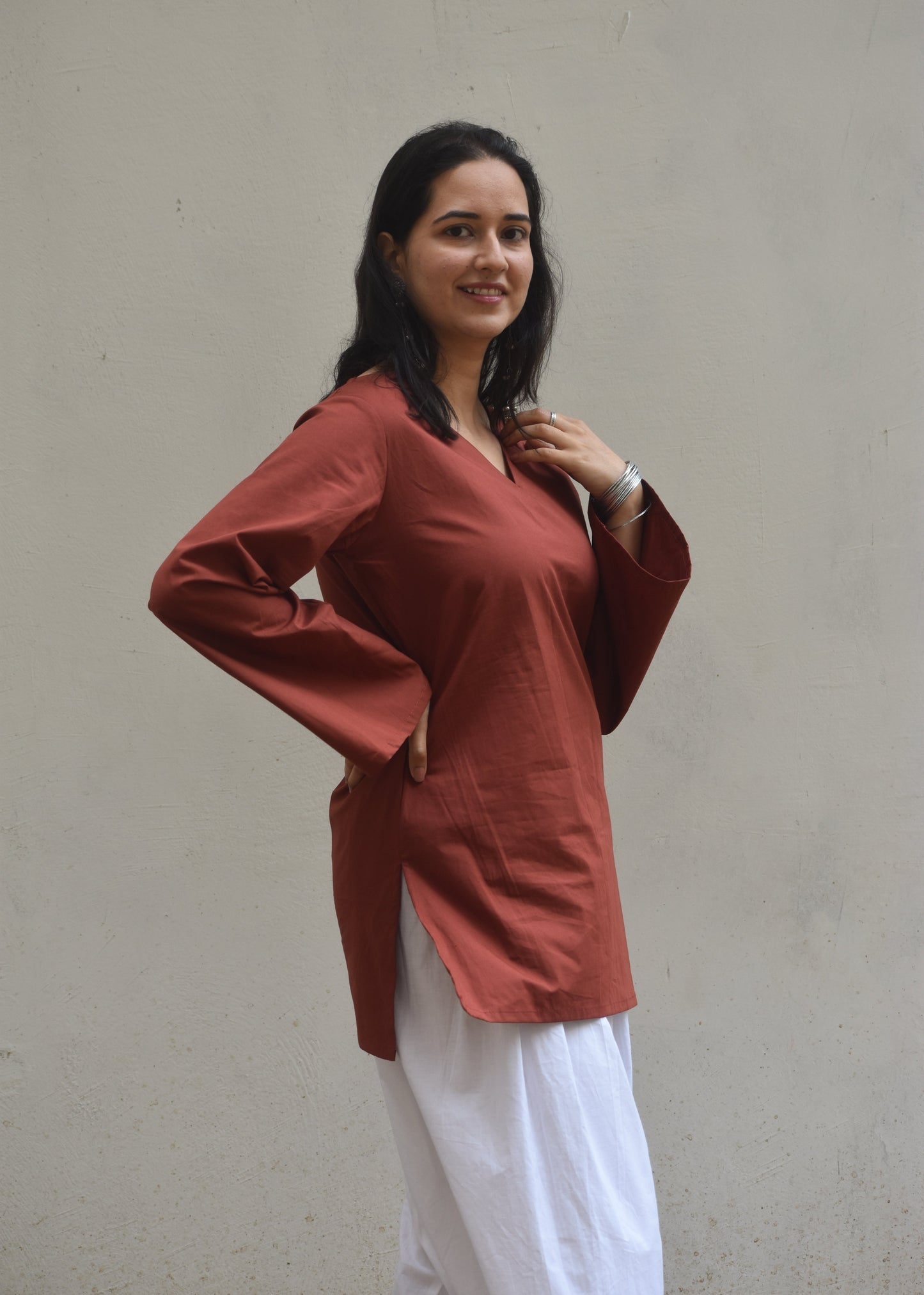 pakistani bell sleeves short kurti
