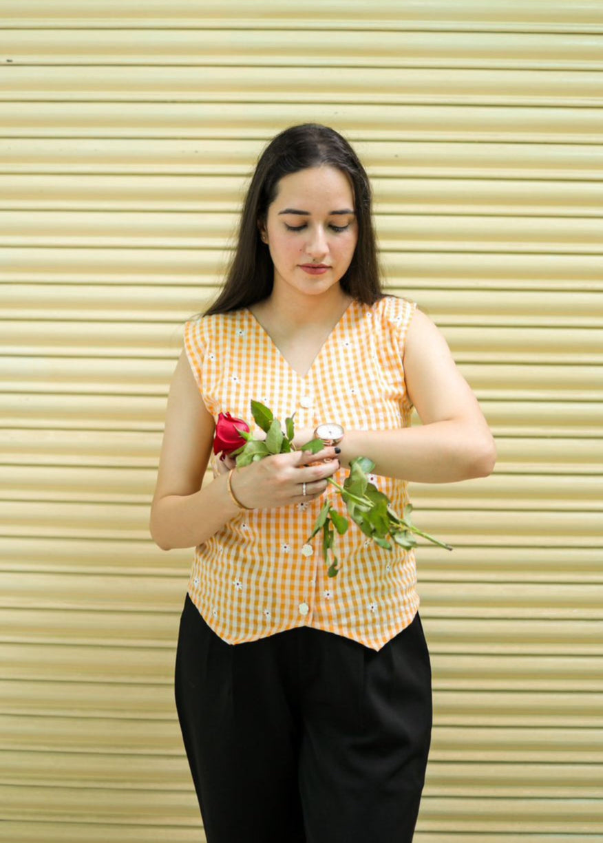 Gingham Waistcoat- House of Sifar