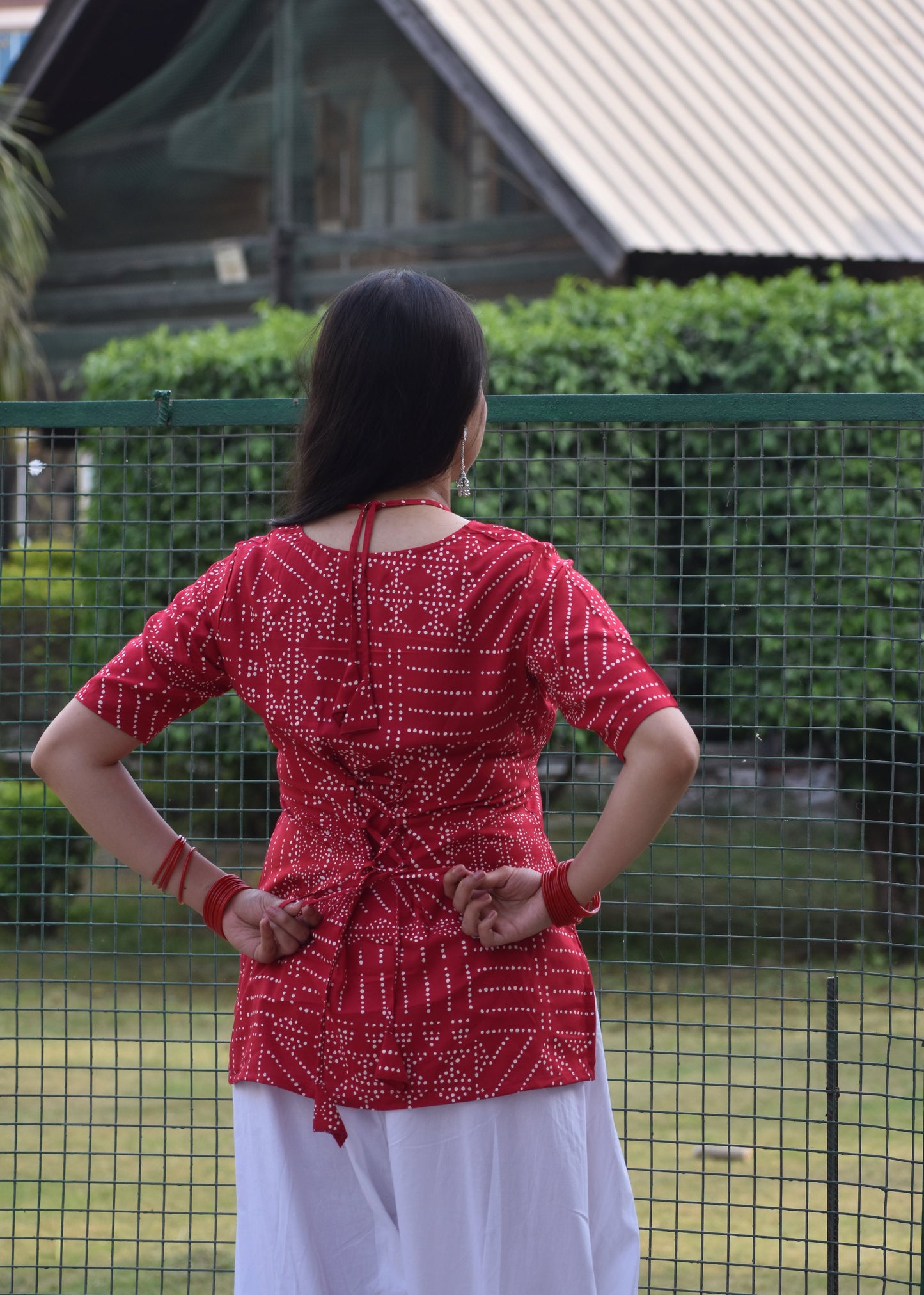 Red Aaina Kurti